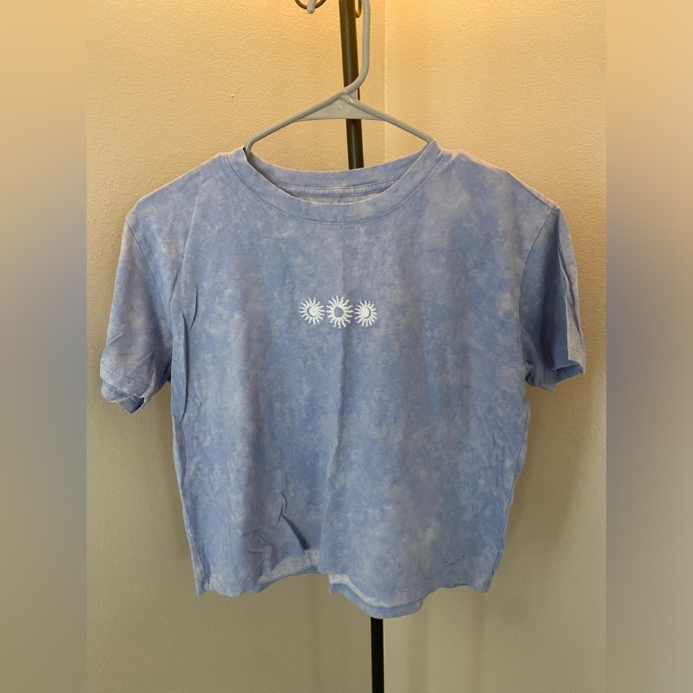 Blue Sun Detailed Crop Top